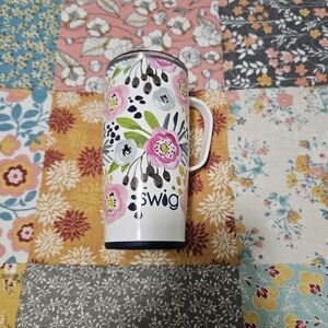 Swig Bella Rosa Floral Insulated Travel Mug - White/Pink Floral